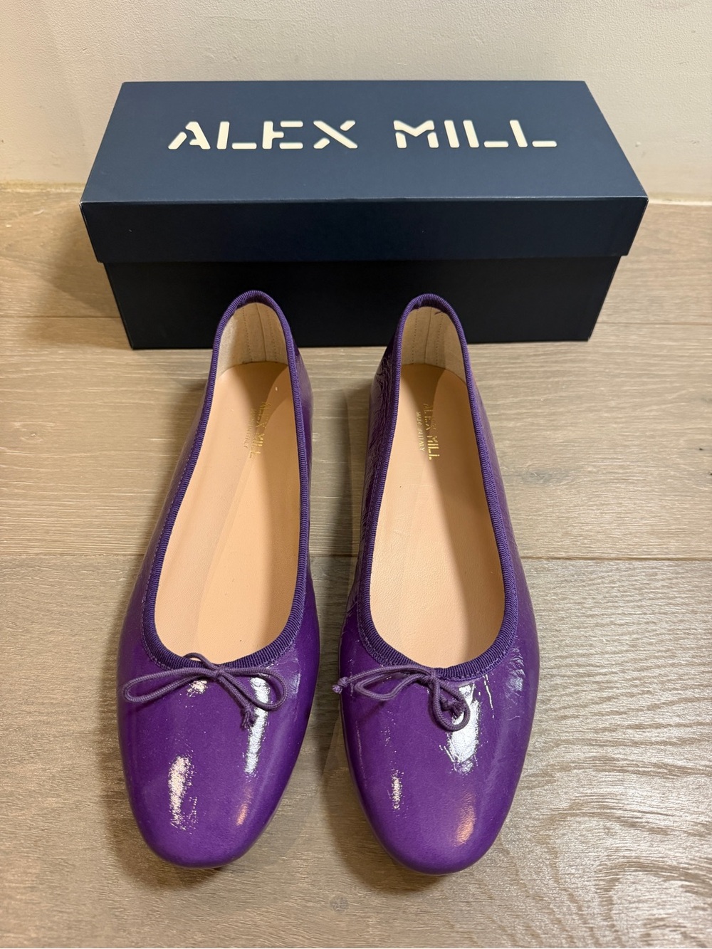 Alex Mill Prince Street Ballet Flat in Violet Purple Patent Leather NIB